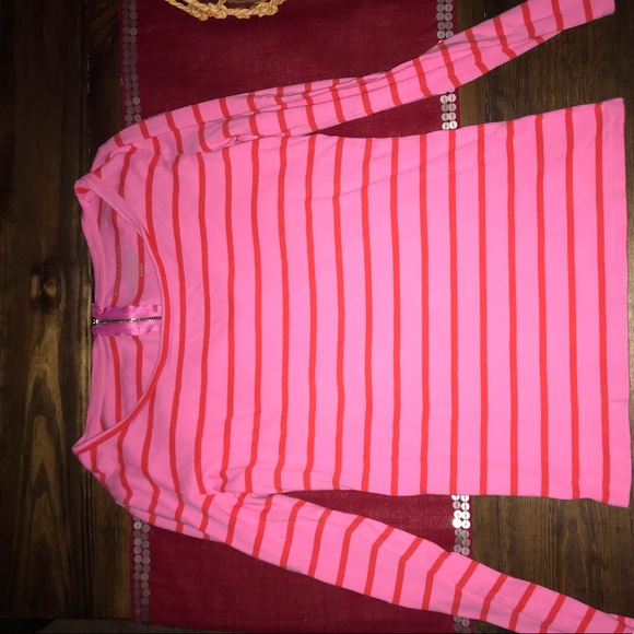 Long sleeve pink with orange stripes. Ann Taylor m - Picture 1 of 3